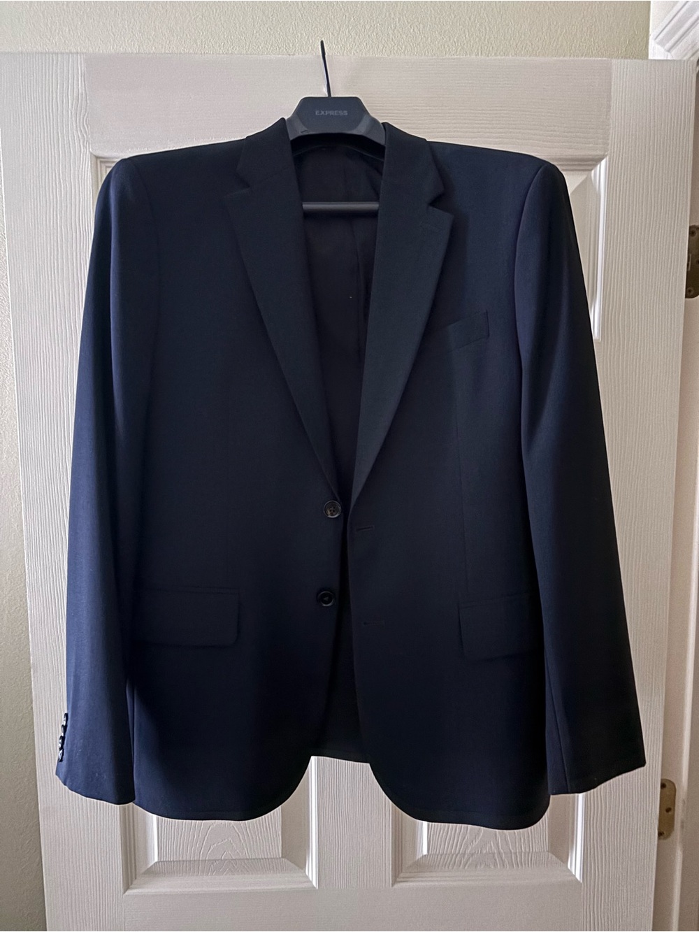 Express Men's Black Two-Button Slim Fit Suit.